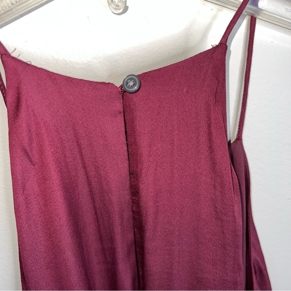 LOFT Garnet Red Flounce Midi Halter Dress Size Medium - Picture 8 of 16